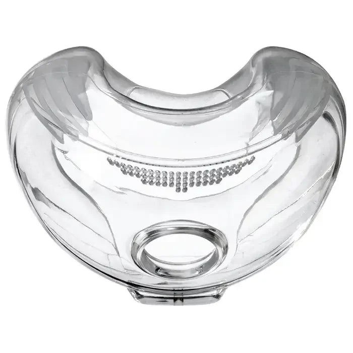 Clear replacement silicone cushion for CPAP mask, shown on white background, sleep therapy accessory