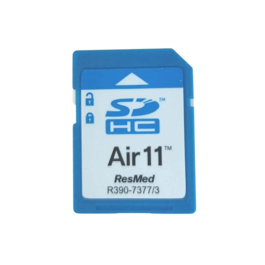 SDHC card with ResMed branding on a white background