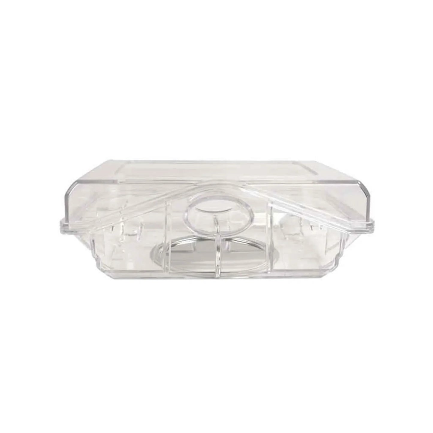 Clear CPAP humidifier water chamber on white background, sleep apnea accessory