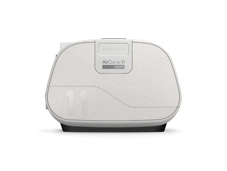 AirCurve 11 VAuto CPAP machine for sleep apnea therapy, white with textured design