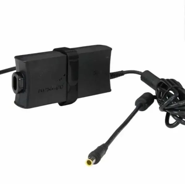 Black CPAP machine power supply adapter with attached cable for sleep apnea equipment