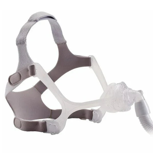 CPAP nasal mask with adjustable headgear for sleep apnea therapy