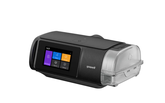 Modern Yuwell CPAP machine with touchscreen display and humidifier for sleep apnea treatment