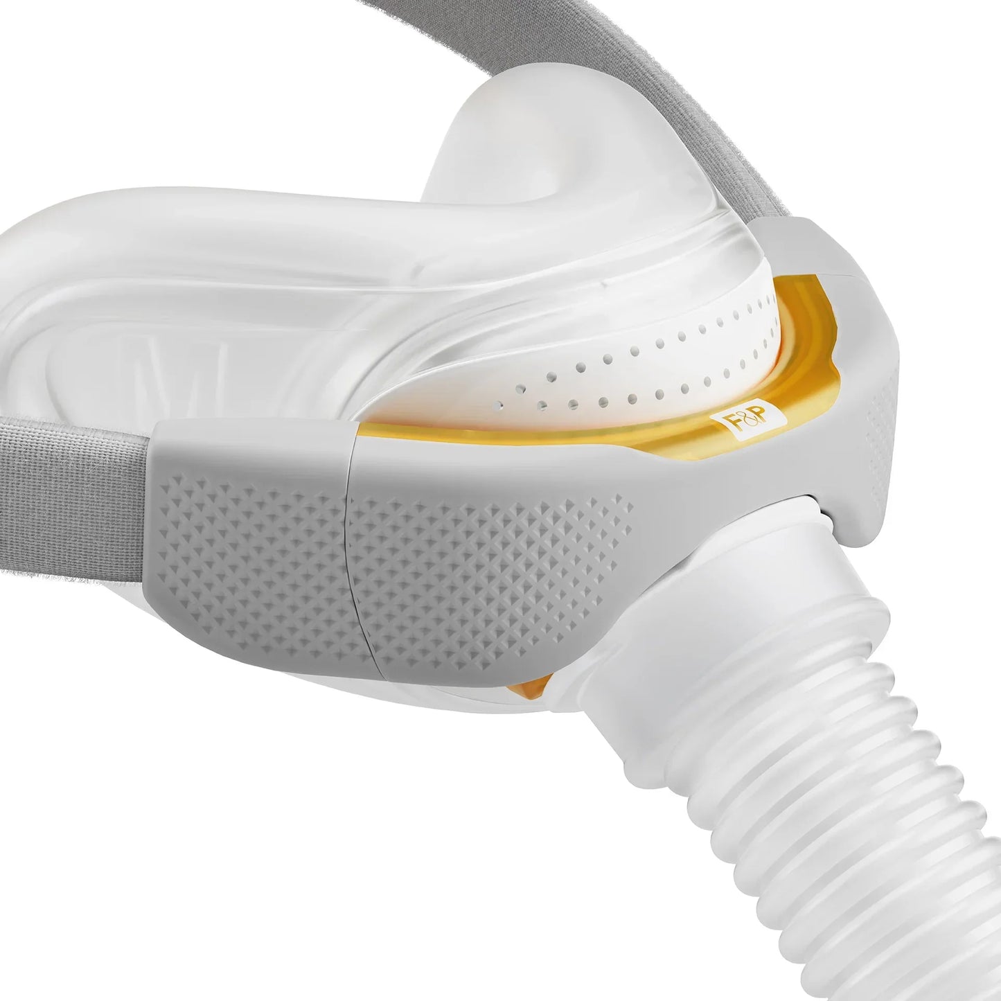 Fisher & Paykel Solo nasal CPAP mask cushion close-up showing nasal seal and comfort features