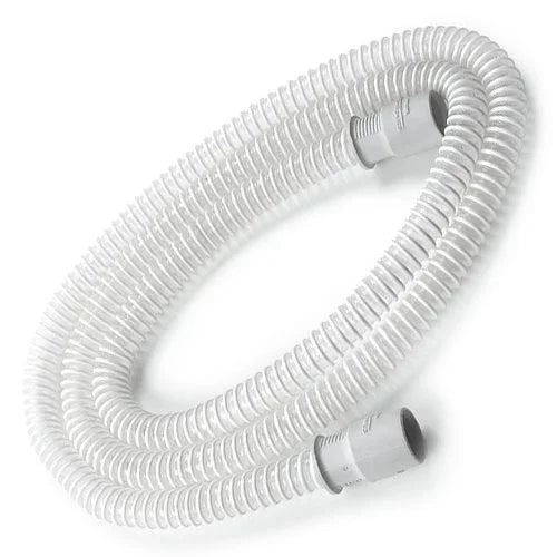 Slim white CPAP hose tube with connectors for sleep therapy machines