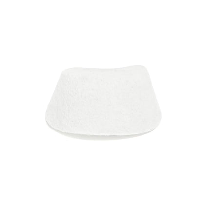 A white, contoured CPAP filter insert shown from a top-down view on a solid white background.