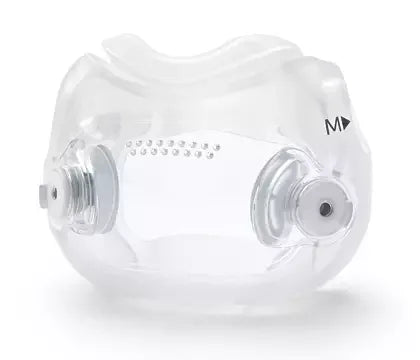 Clear CPAP mask cushion with side ports for sleep apnea therapy