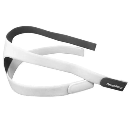 DreamWisp CPAP mask headgear replacement, white and gray adjustable straps