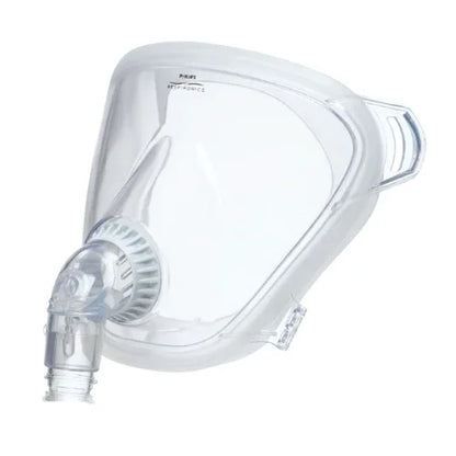 Full face CPAP mask for sleep apnea therapy with transparent cushion and Philips logo