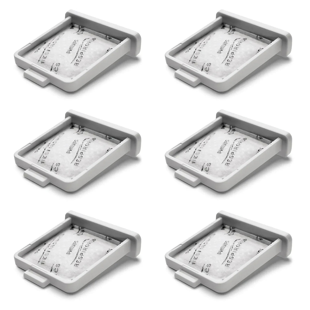 Six replacement DreamStation Go filters arranged in a 3-by-2 grid on a plain white background.