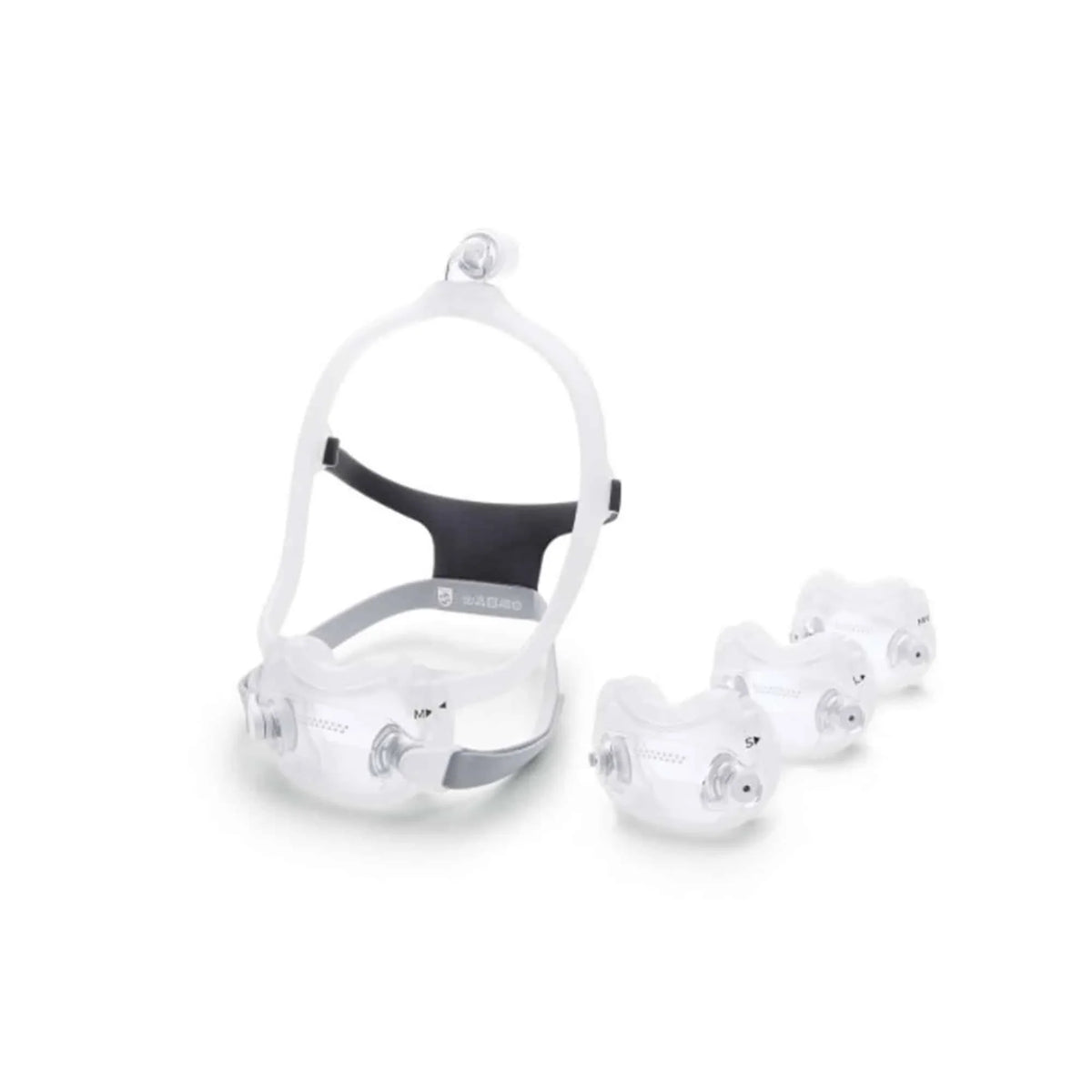 Philips DreamWear Full Face mask with adjustable headgear and multiple cushion sizes for sleep apnea therapy