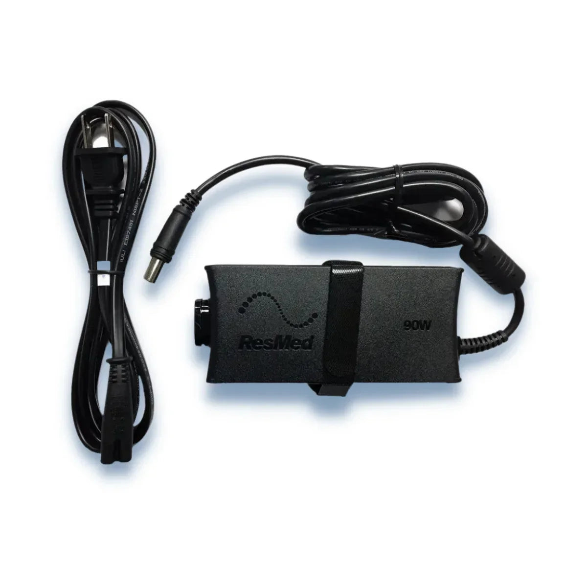 Genuine ResMed AirSense 10 90 Watt power adapter and cable accessory for CPAP machines and sleep apnea treatment.