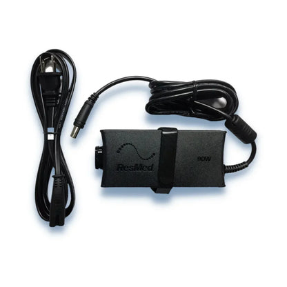 Genuine ResMed AirSense 10 90 Watt power adapter and cable accessory for CPAP machines and sleep apnea treatment.