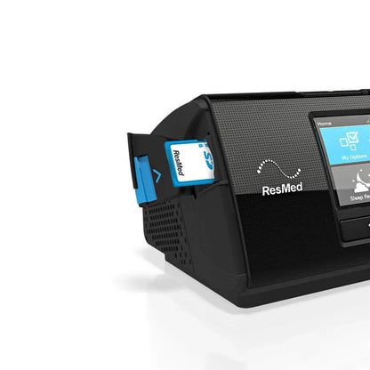 ResMed device with a card inserted on a white background