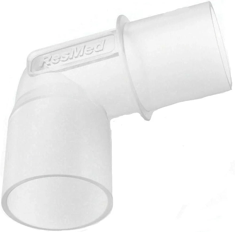 CLose up of the Resmed tube elbow