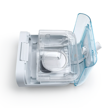 Clear plastic CPAP humidifier water chamber and lid for medical breathing machines
