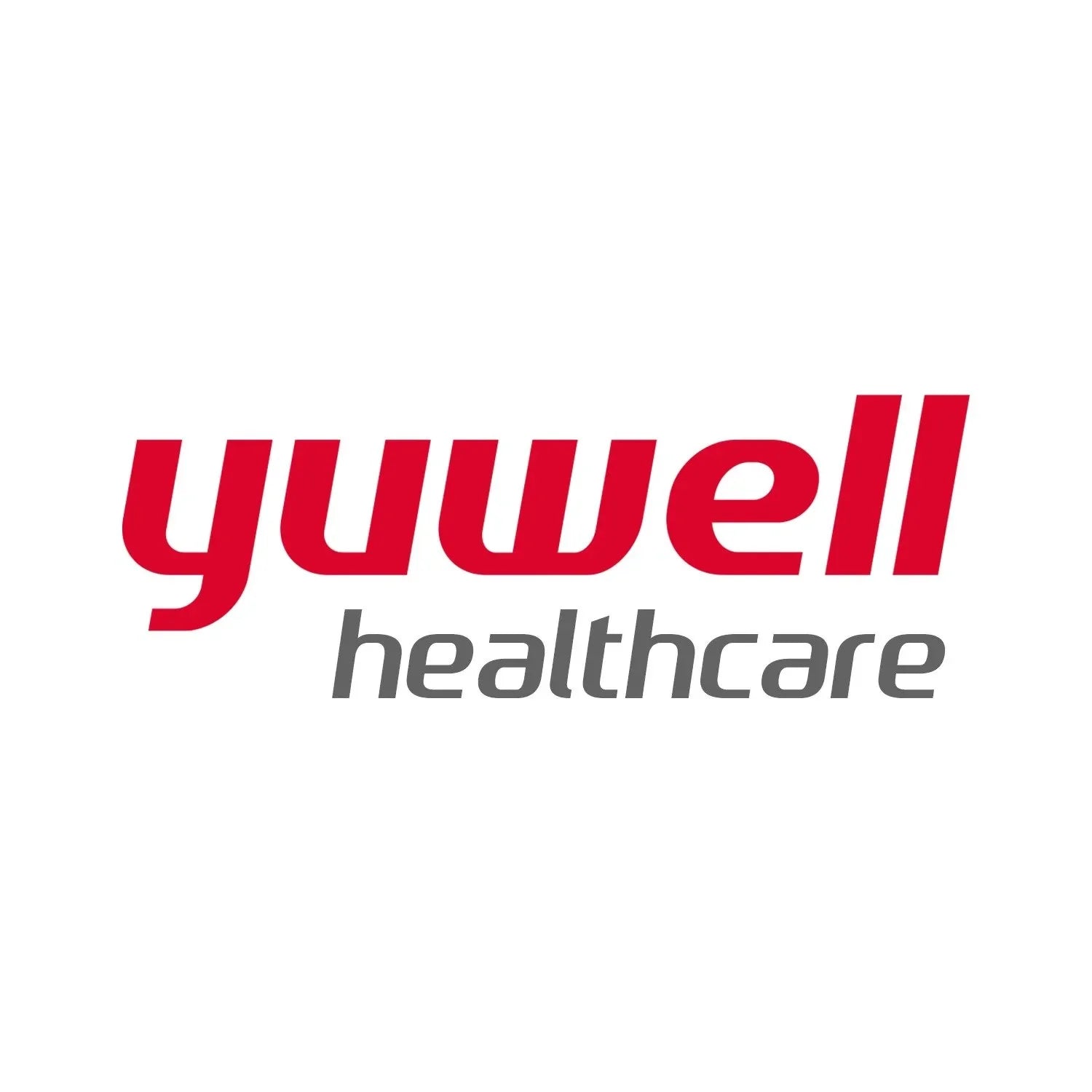 Yuwell healthcare logo in red and gray text on a white background