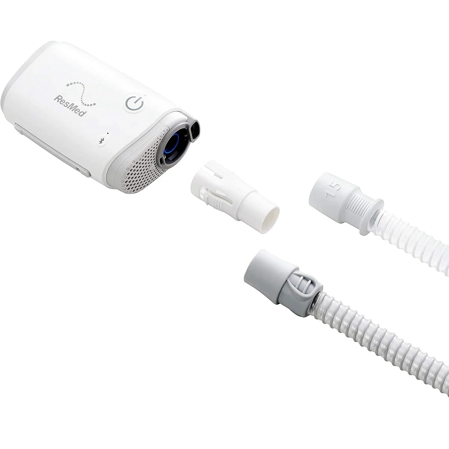 image shows the standard tube connector with a standard tube for the ResMed Air mini