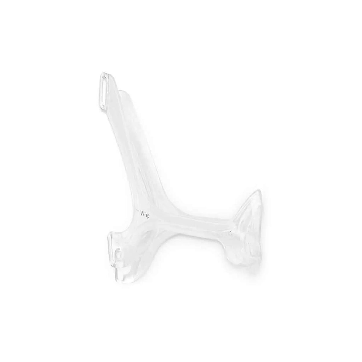 Clear silicone replacement frame for the Philips Respironics Wisp nasal CPAP mask.