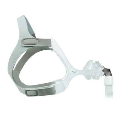 Philips Respironics Wisp nasal CPAP mask with clear frame and front tubing connection.