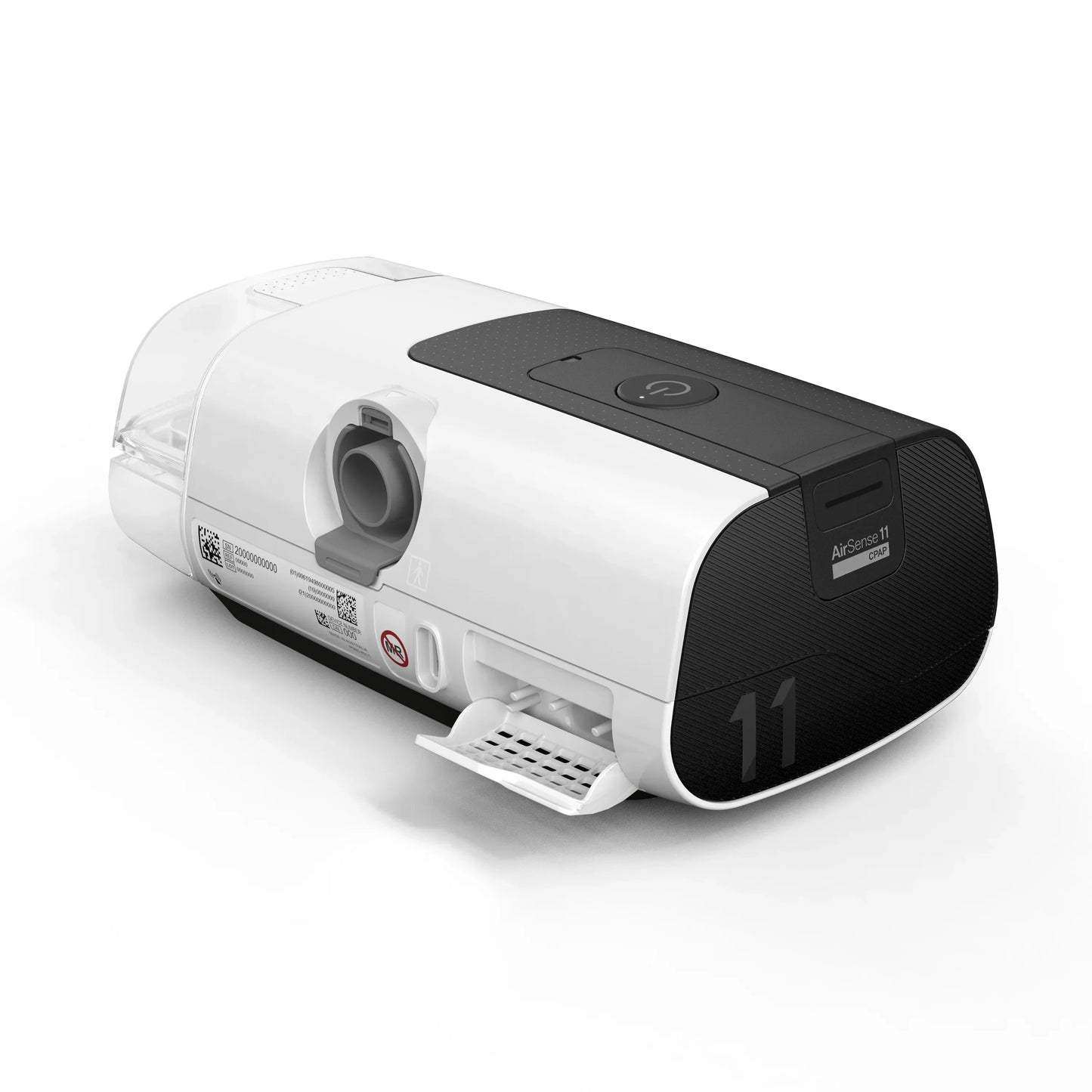 ResMed AirSense 11 AutoSet CPAP machine back right angle view showing air outlet and connections