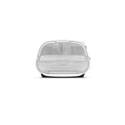 ResMed AirSense 11 AutoSet CPAP machine right side view with HumidAir heated humidifier