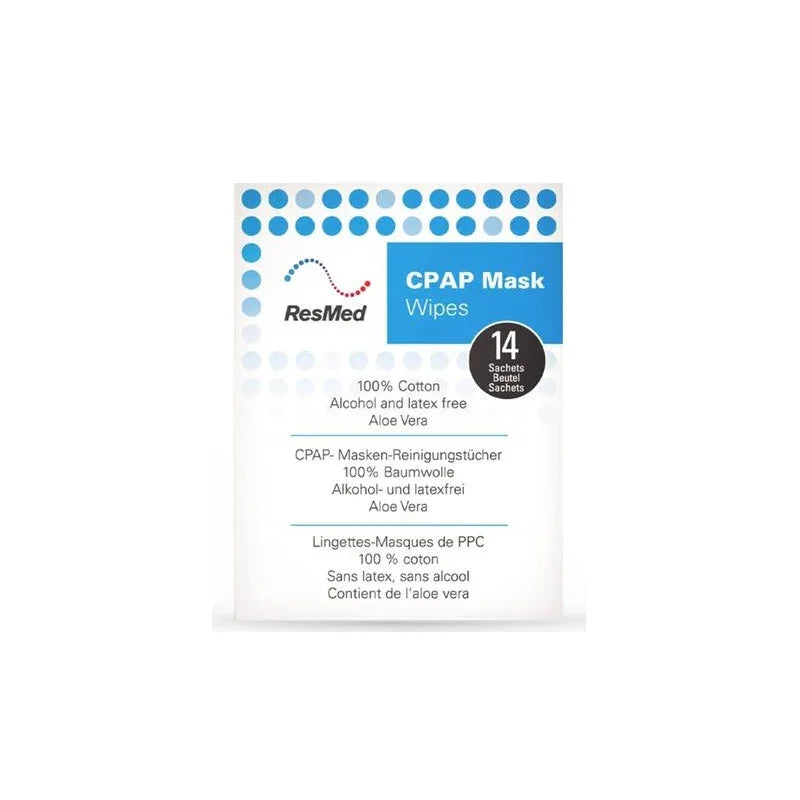 ResMed 14 Count Mask Wipes Box On Whit Background