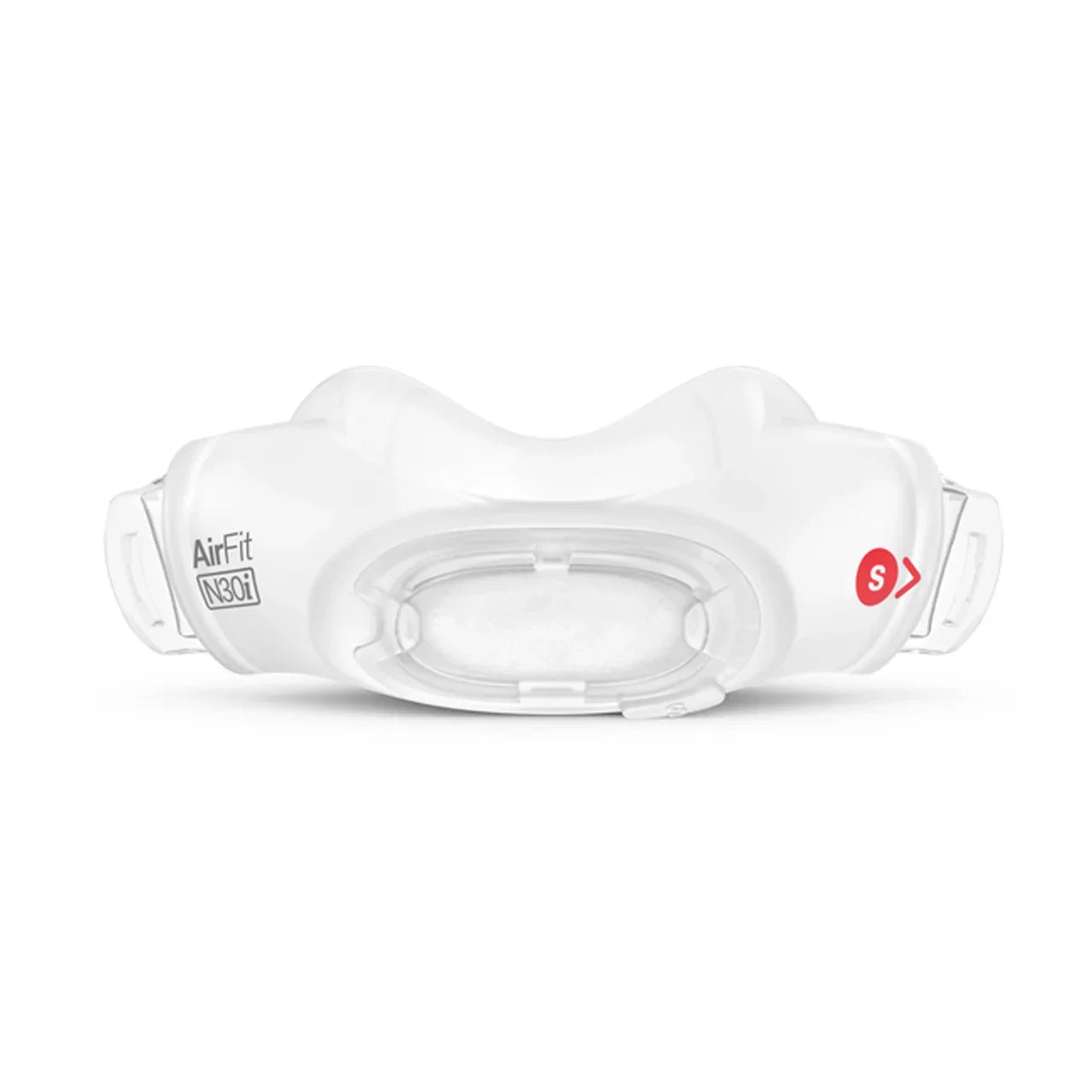ResMed AirFit N30i CPAP nasal mask cushion size small white front view