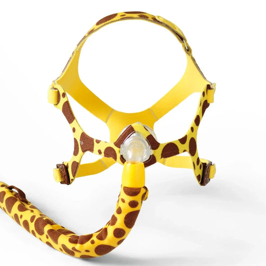 Front View Of Leopard Print Pediatric Wisp Nasal Mask